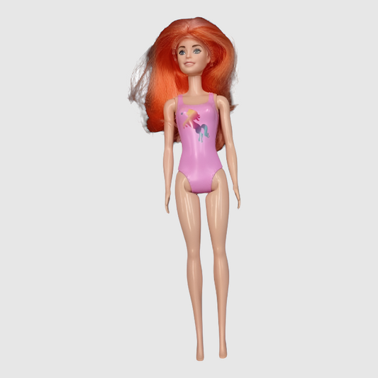 Figura de colección Barbie Pelo Naranja