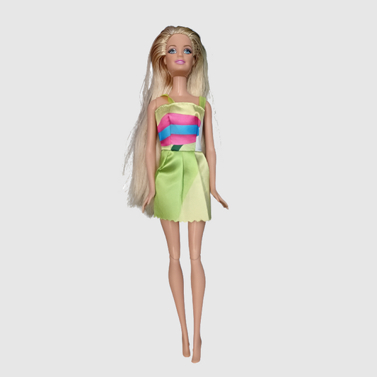 Figura de colección Barbie Pelo Rubio verde claro